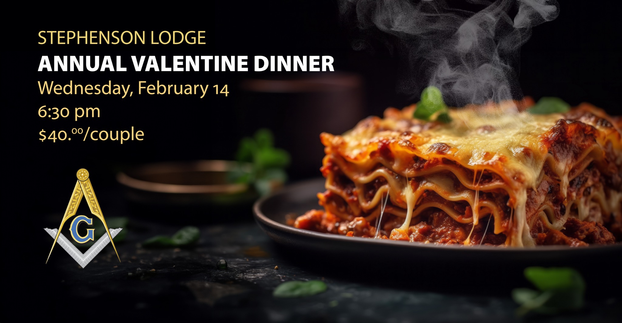 Valentine’s Day Dinner – February 14th @ 6:30PM